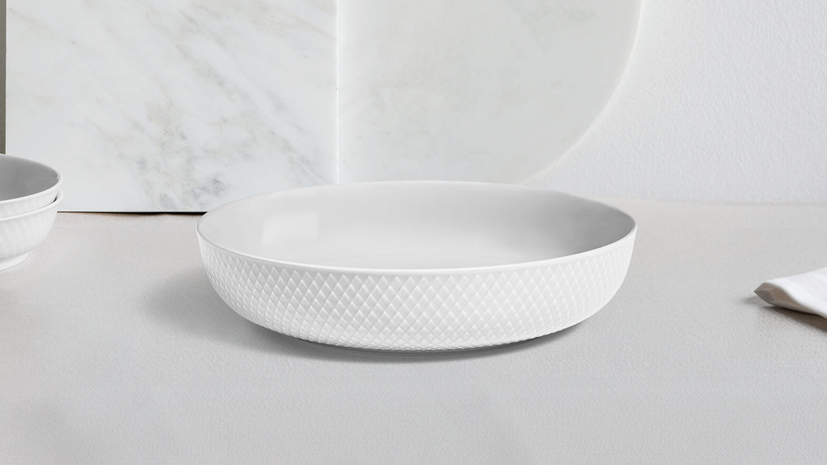 Rhombe Serving Bowl in White