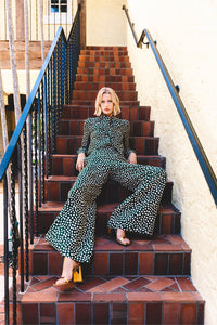 Mayflower Pants in Abstract Dot Green Turtledove