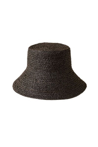 Raffia Bucket Hat Black