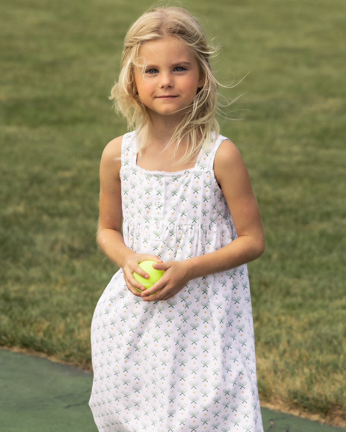 Girl’s Twill Charlotte Nightgown in Match Point