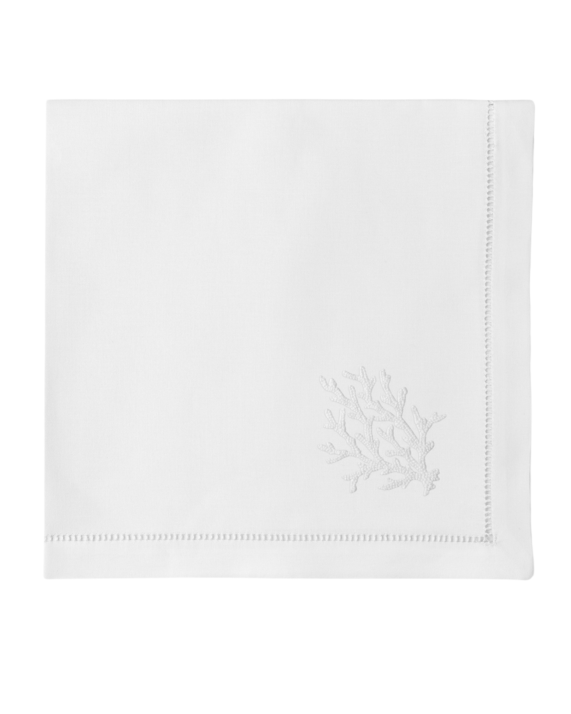 Coral Knot White Napkin