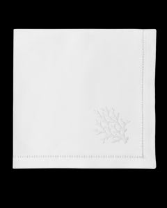 Coral Knot White Napkin