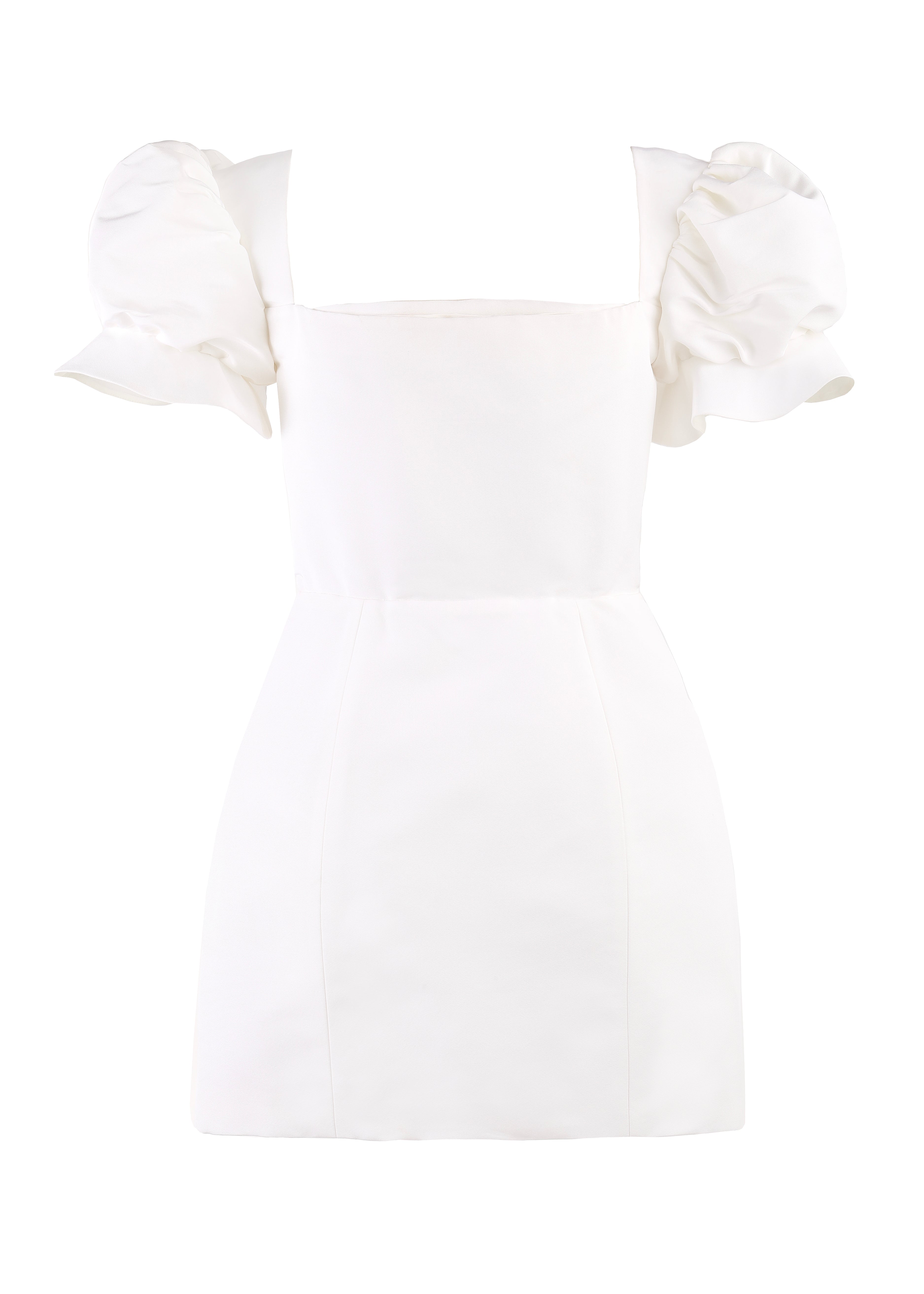 OTM Exclusive: Bridal Silk Faille Mini Dress in White