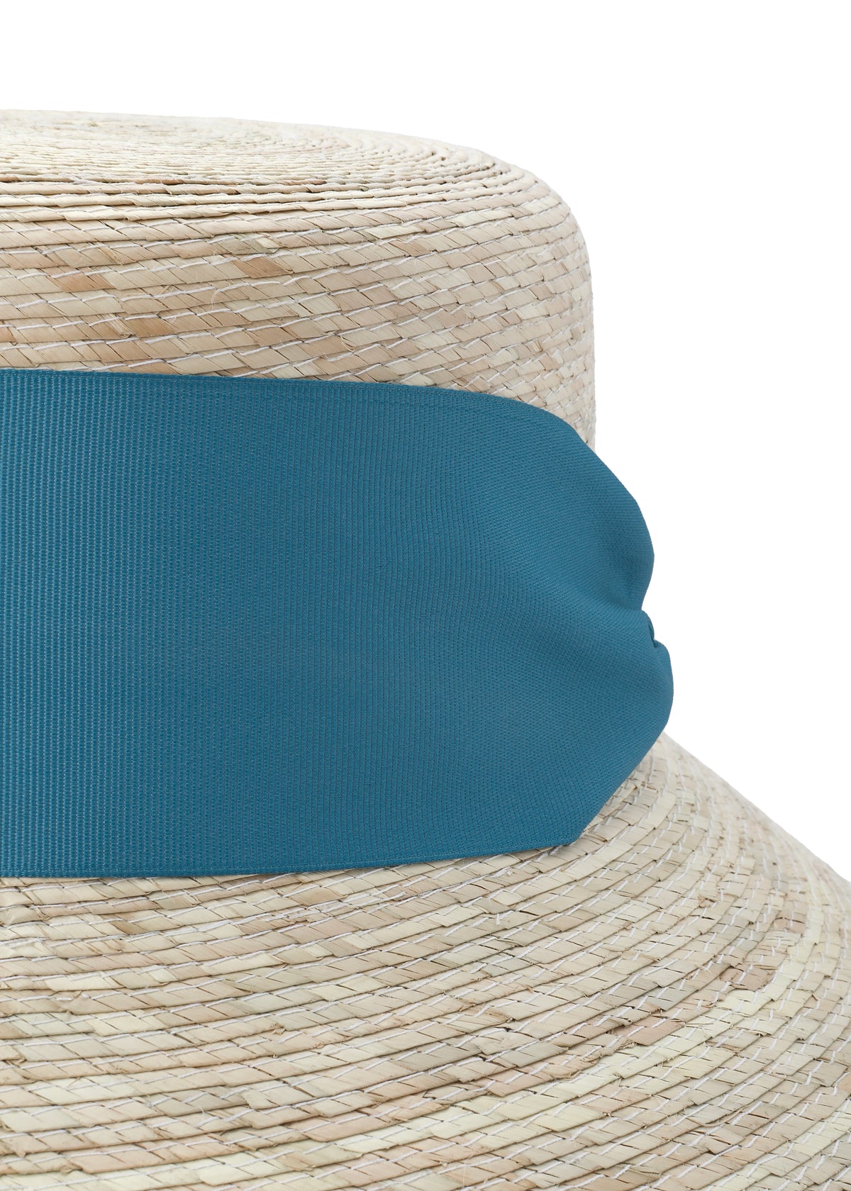 Clematis Bucket Hat With Wide & Short French Blue Grosgrain Ribbon