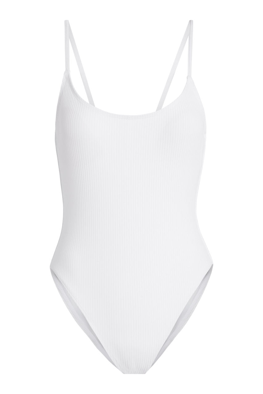 The Laguna One Piece in Ribbed White