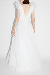 Floria Gown White Embroidered Tulle