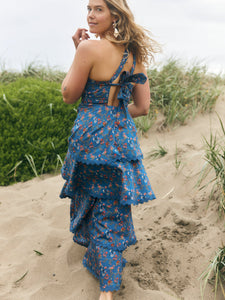 Emma Tiered Dress in Blue Floral Spritz