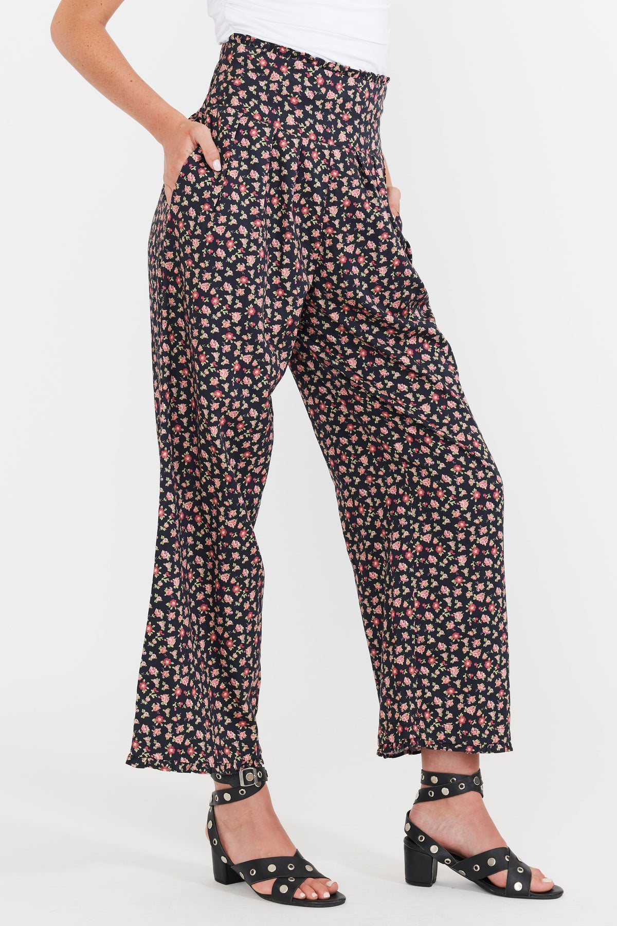 Kirby Pant in Black Rose Floral