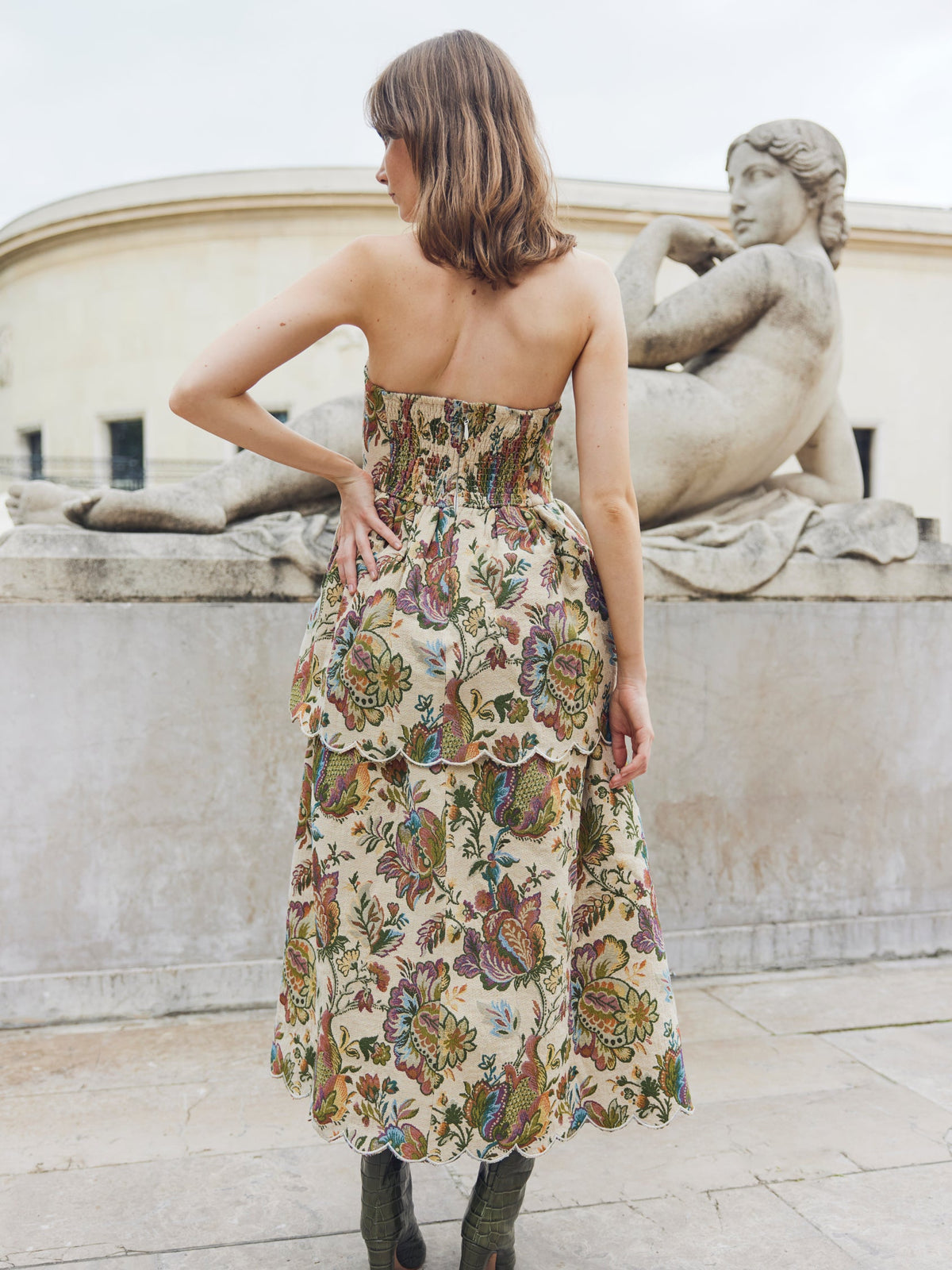 Daisy Dress in Rainbow Floral Jacquard