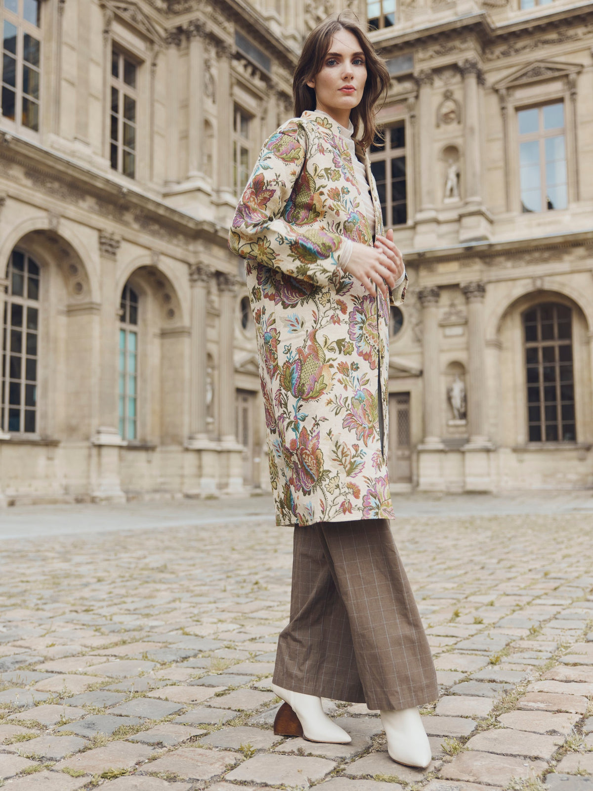 Janean Midi Jacket in Rainbow Floral Jacquard