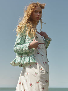 Katie Reversible Jacket in Sugar/Salsa Ditsy Floral Embroidery