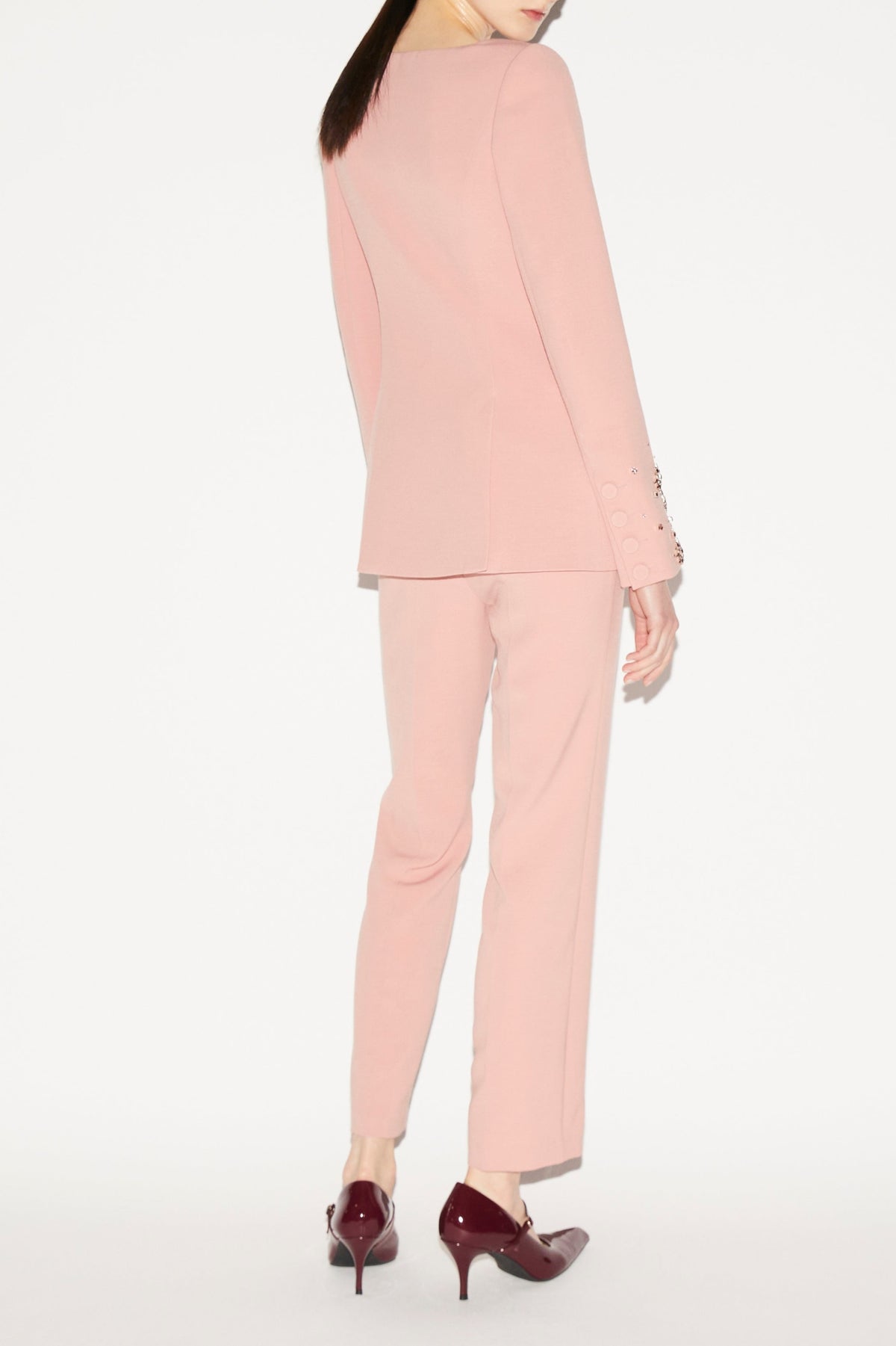 Justine Jacket Pink Embellished Crepe