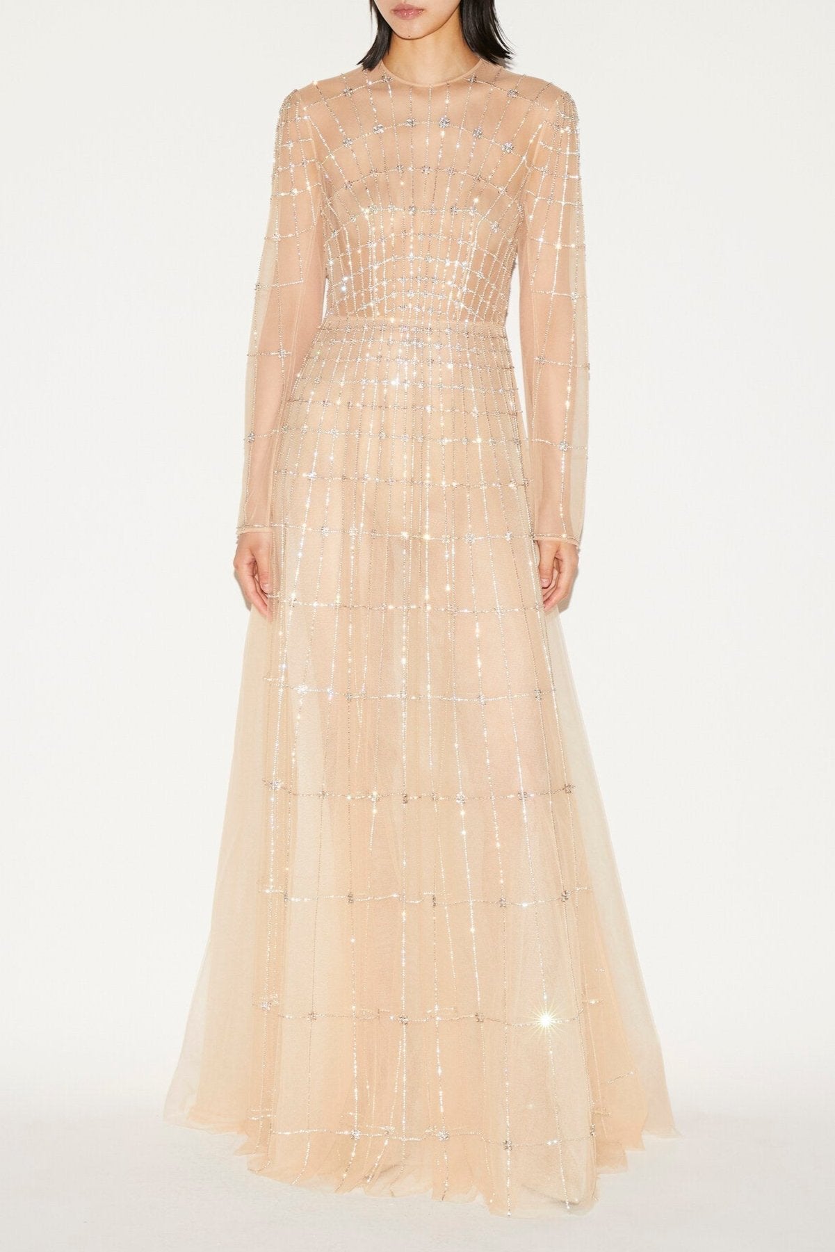 Anissa Gown Nude Embellished Tulle