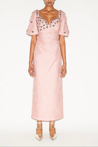 Aretha Dress Pink Embellished Jacquard