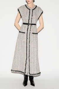 Whitney Dress Black And White Tweed