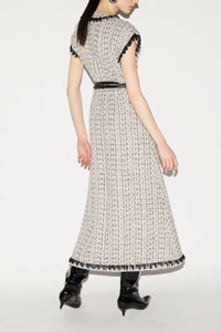 Whitney Dress Black And White Tweed