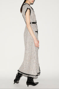 Whitney Dress Black And White Tweed