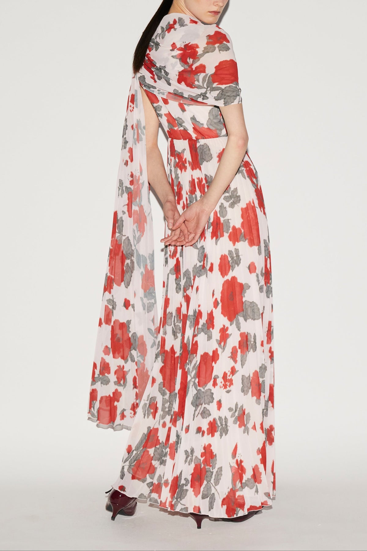 Alara Dress Red Floral Printed Chiffon