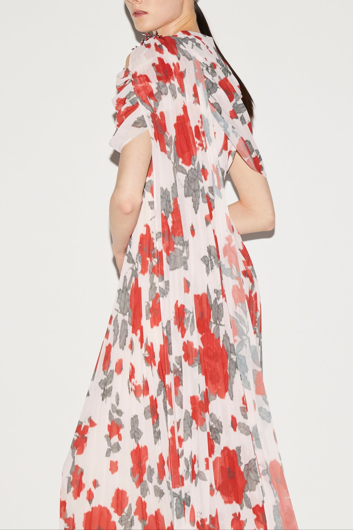 Alara Dress Red Floral Printed Chiffon