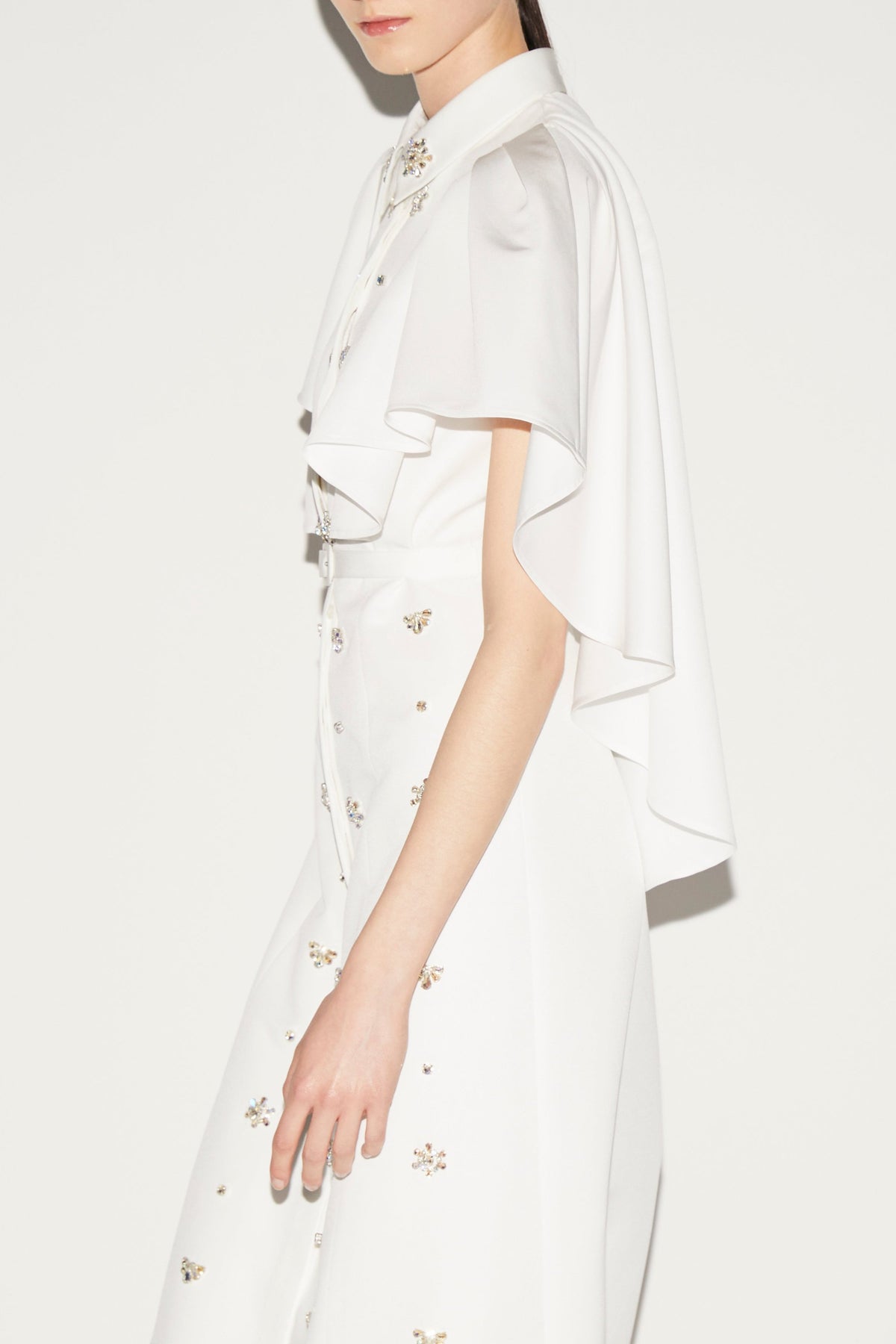 Maira Dress White Embellished Faille