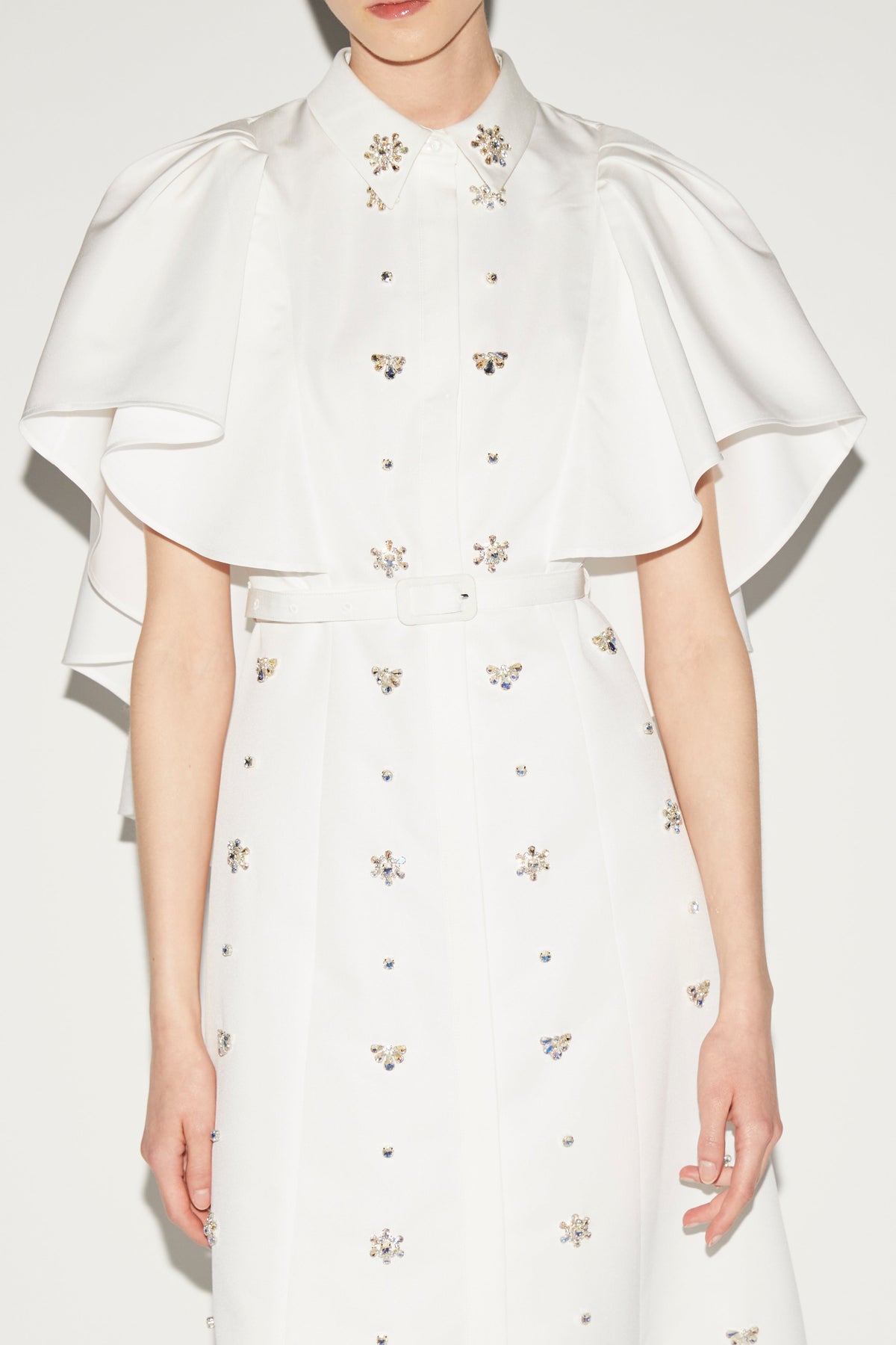 Maira Dress White Embellished Faille