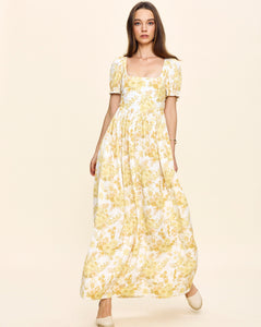 Chloe Maxi Dress in Yellow Floral