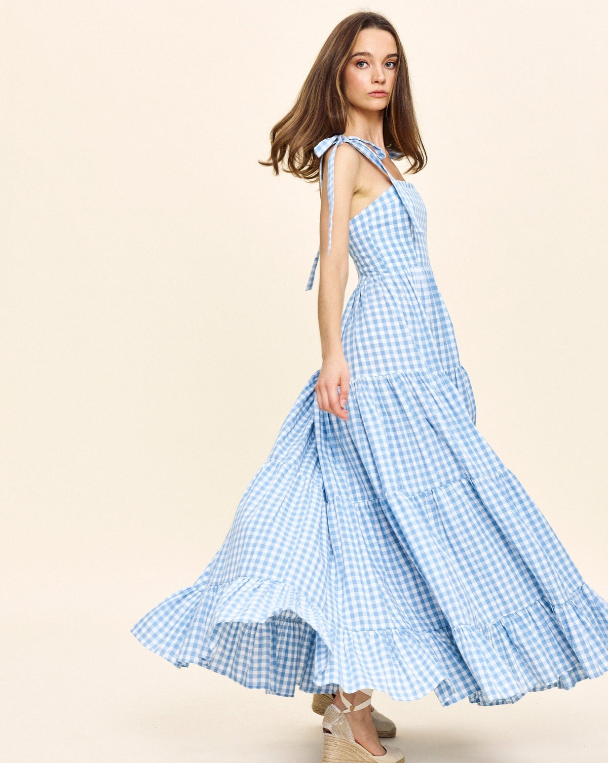 Anna Dress in Blue Gingham