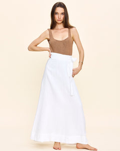 Helena Wrap Skirt in White