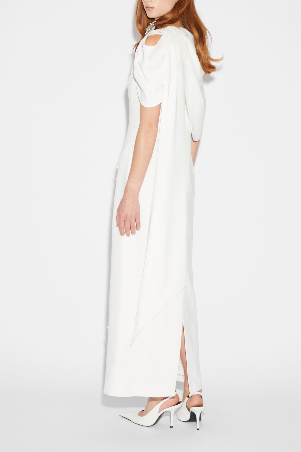 Isolde Gown White Embellished Crepe