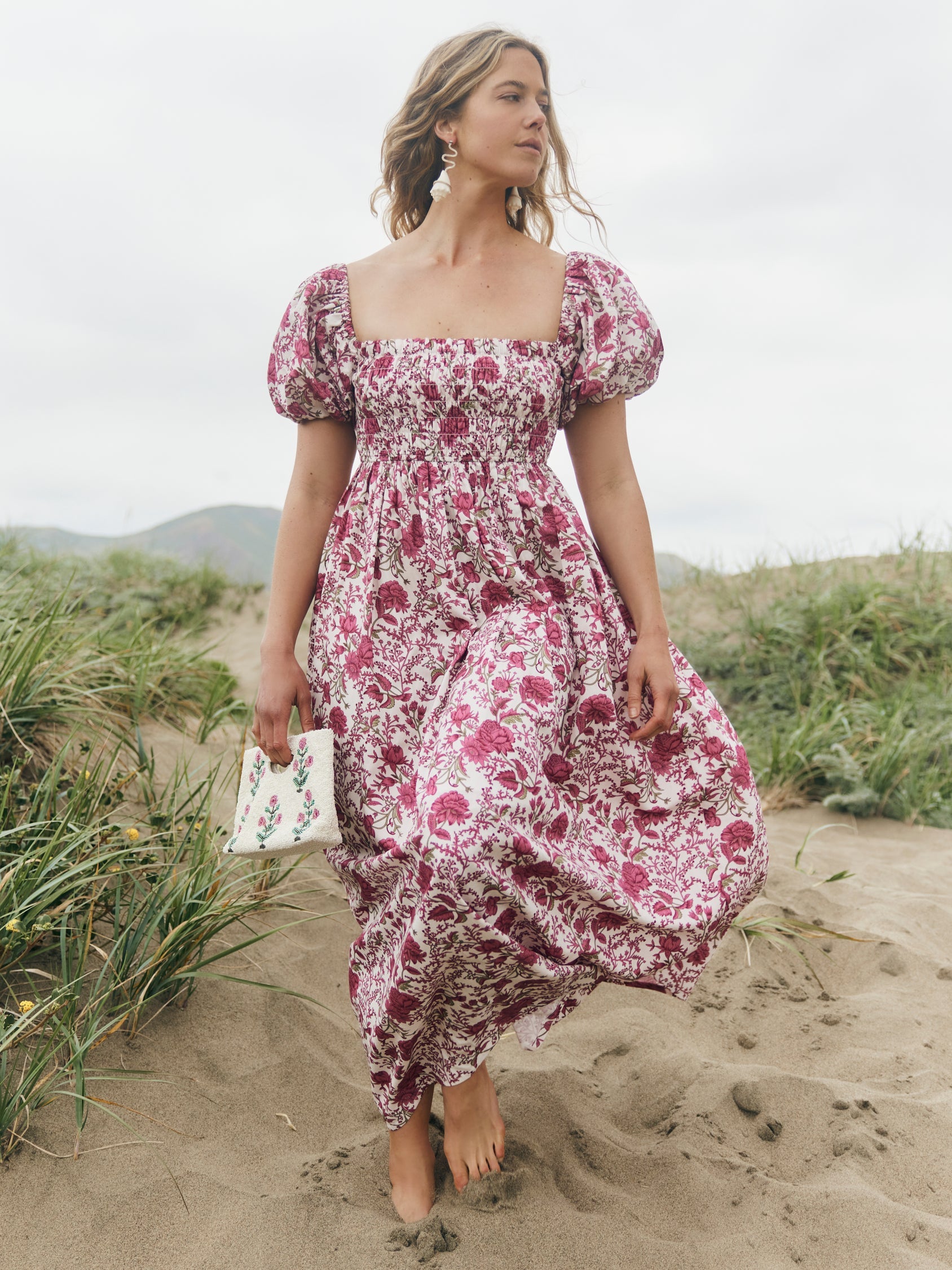 Aurora Maxi Dress in Carmine Rose Floral