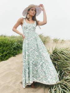 Meg Maxi Dress in Sweetgreen Floral