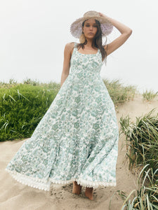 Meg Maxi Dress in Sweetgreen Floral