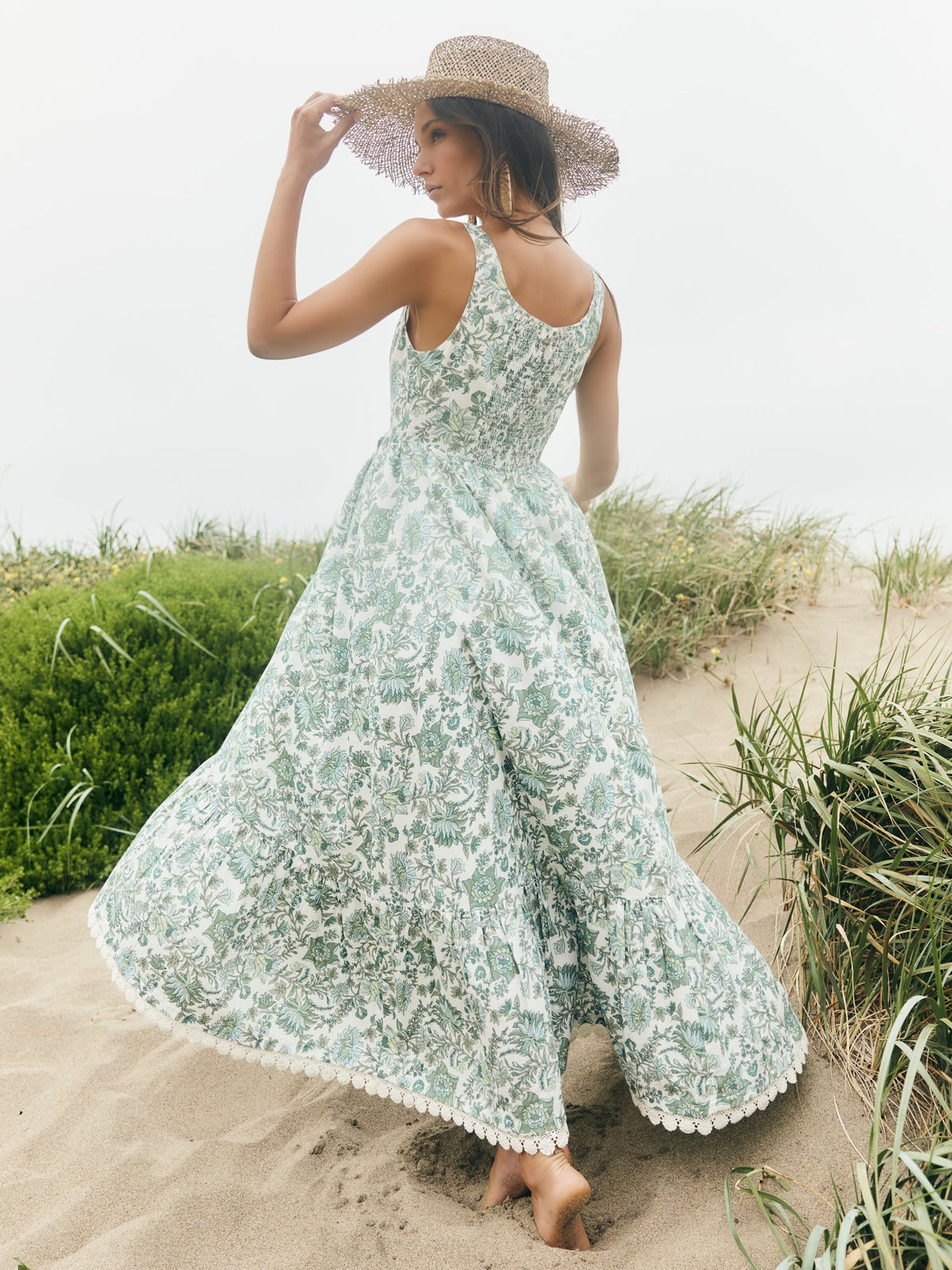 Meg Maxi Dress in Sweetgreen Floral