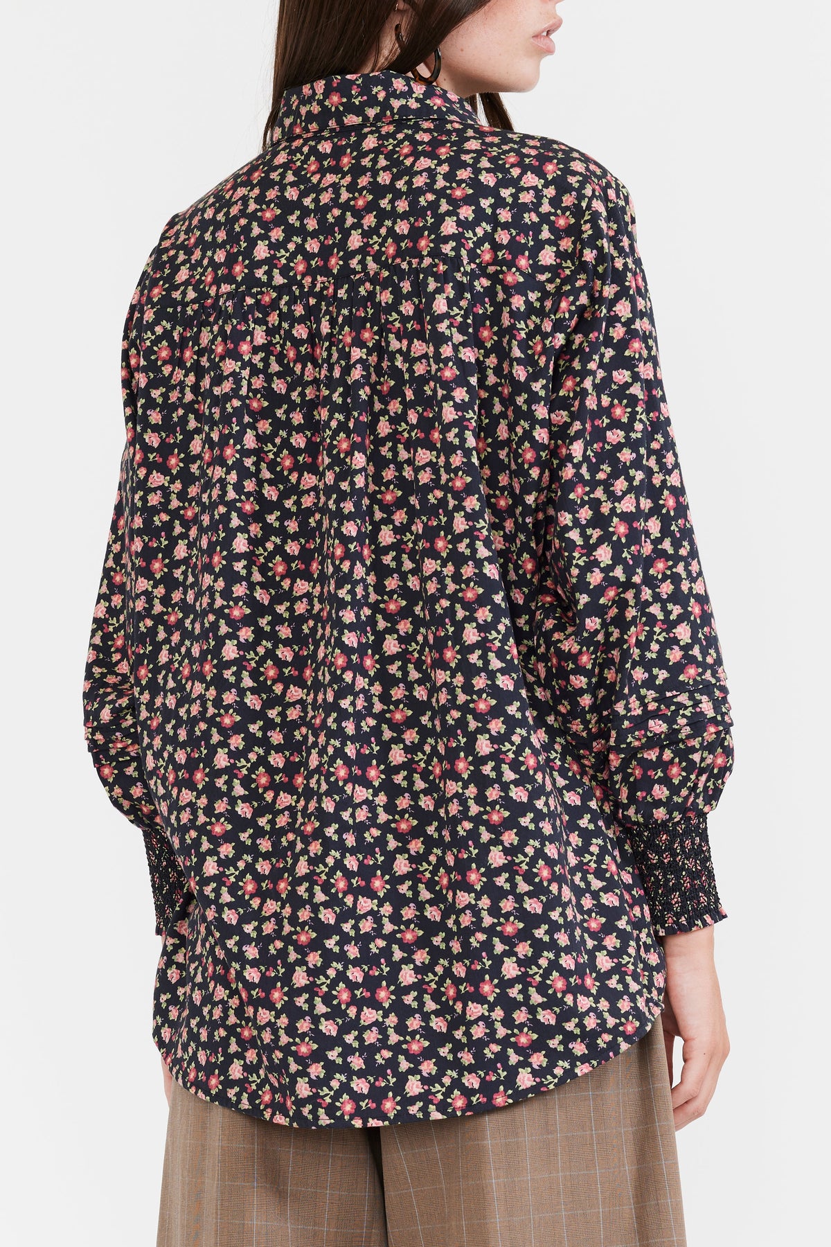 Big Ole Button Down in Black Rose Floral