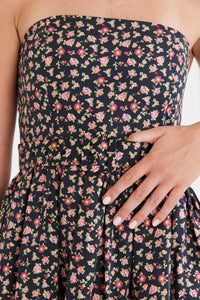 Daisy Dress in Black Rose Floral