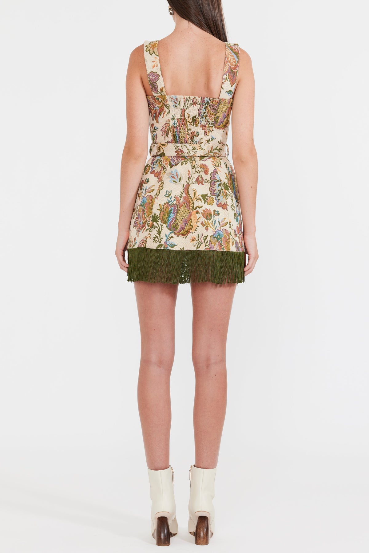 Sarah Bird Mini Dress in Rainbow Floral Jacquard