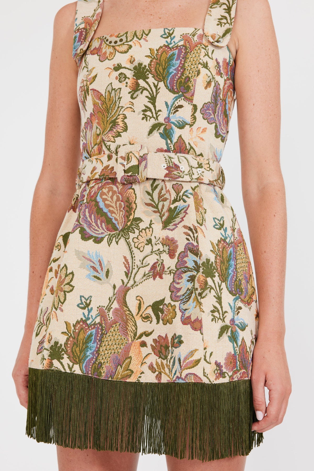 Sarah Bird Mini Dress in Rainbow Floral Jacquard