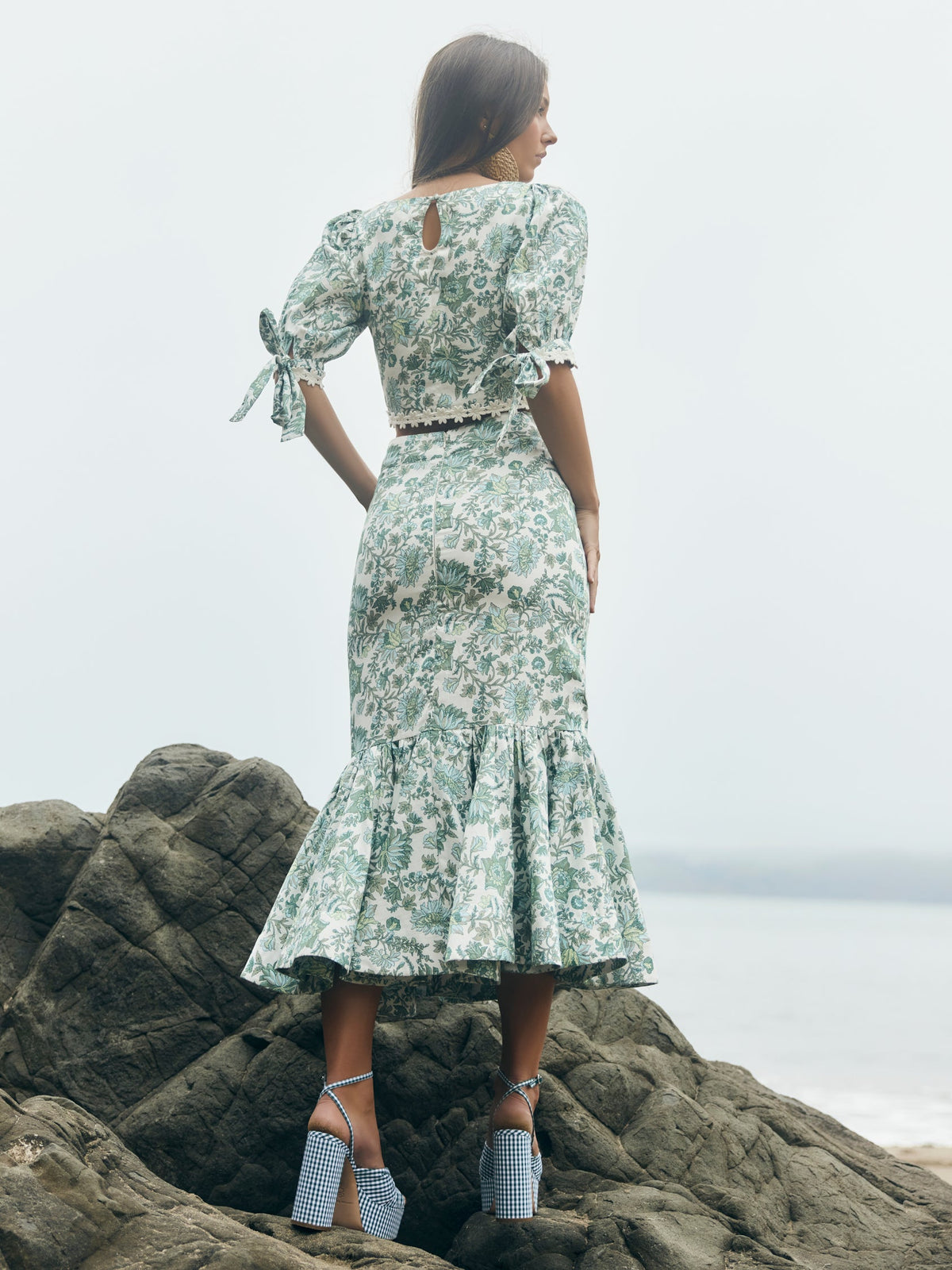 Patsy Pencil Skirt in Sweetgreen Floral