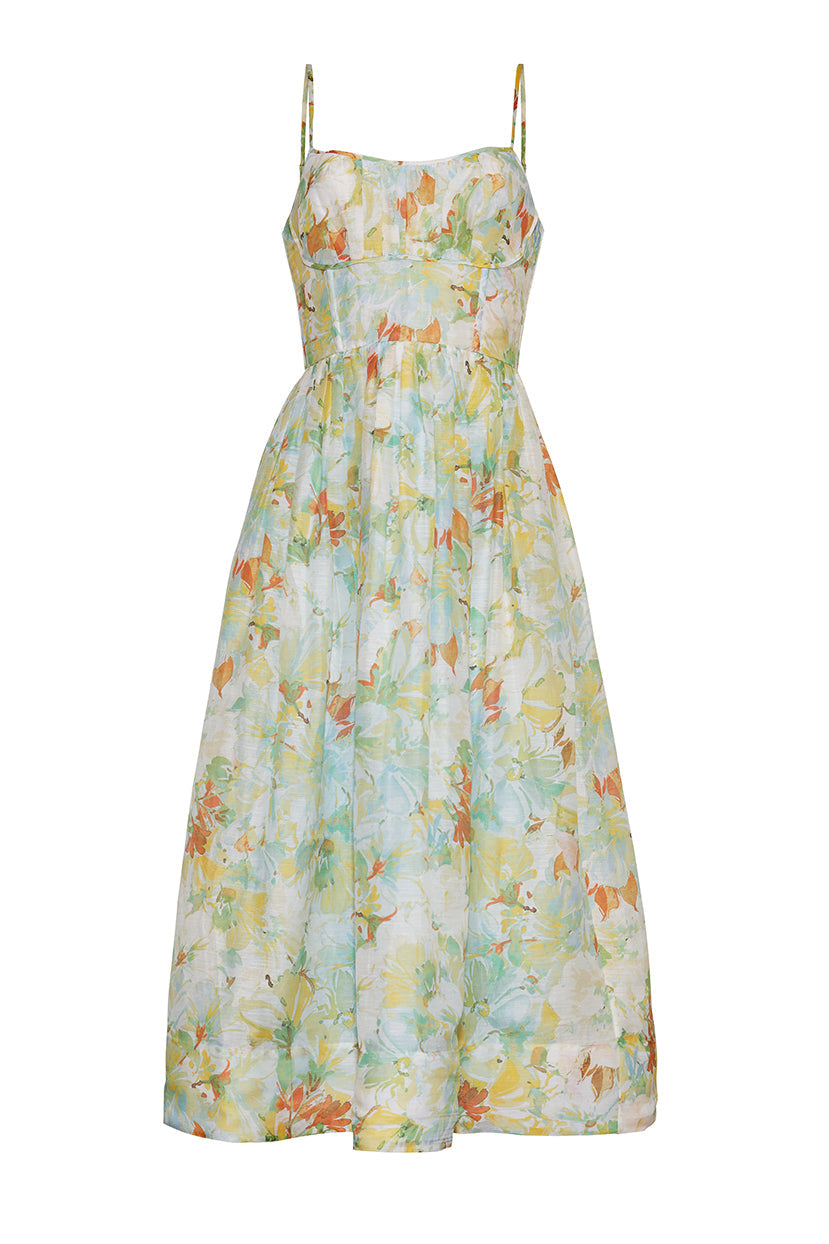 Alba Midi Dress in Terra Light Blue