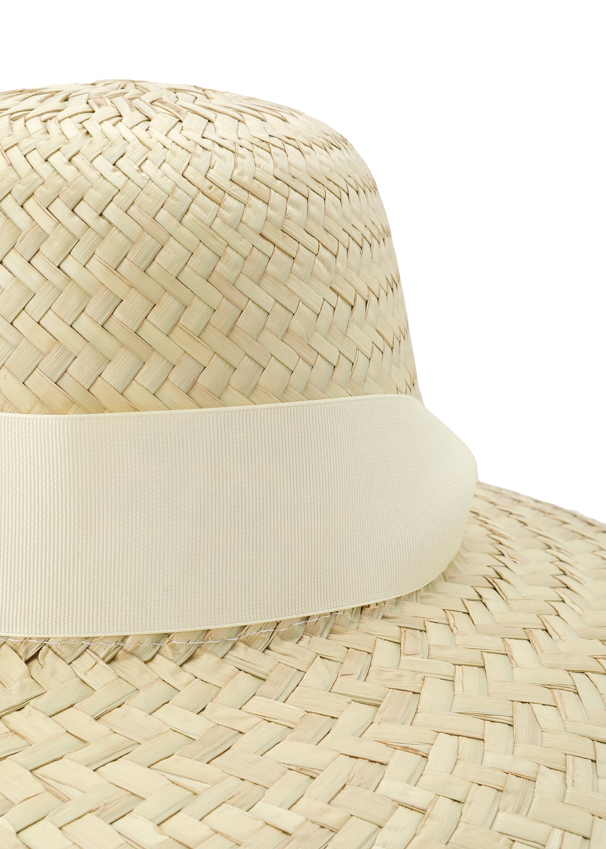 Daisy Sun Hat with Long Ivory Grosgrain Ribbon