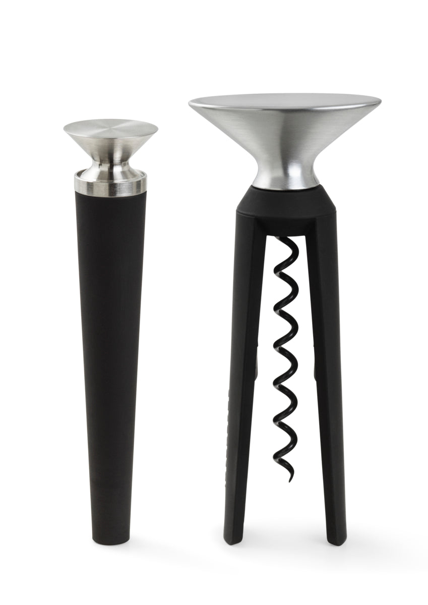 GC Bottle Opener And Corkscrew in Black/Steel