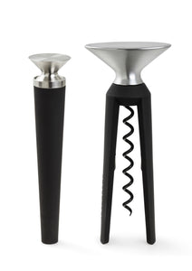 GC Bottle Opener And Corkscrew in Black/Steel