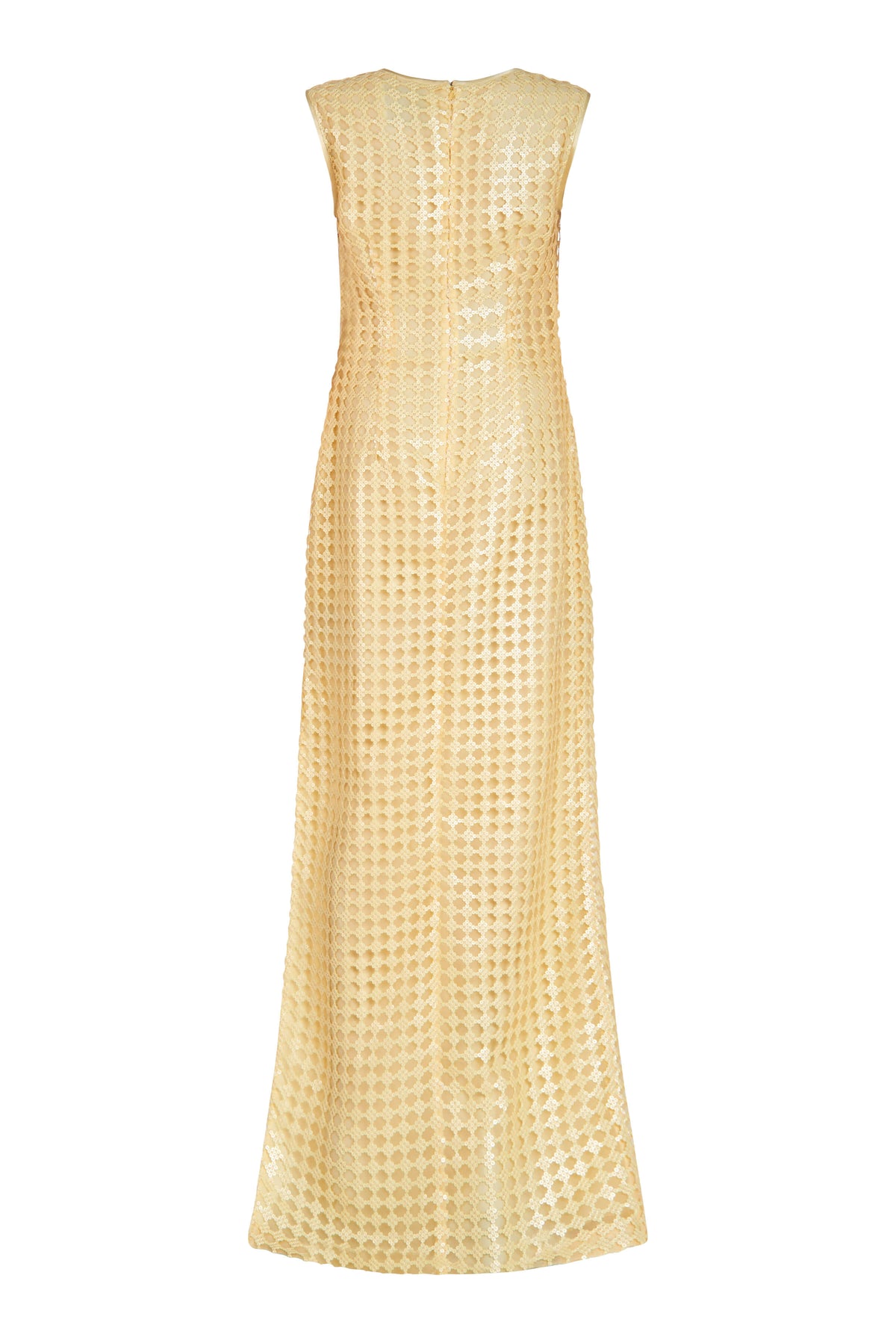 Sonja Yellow Sequin Net Gown