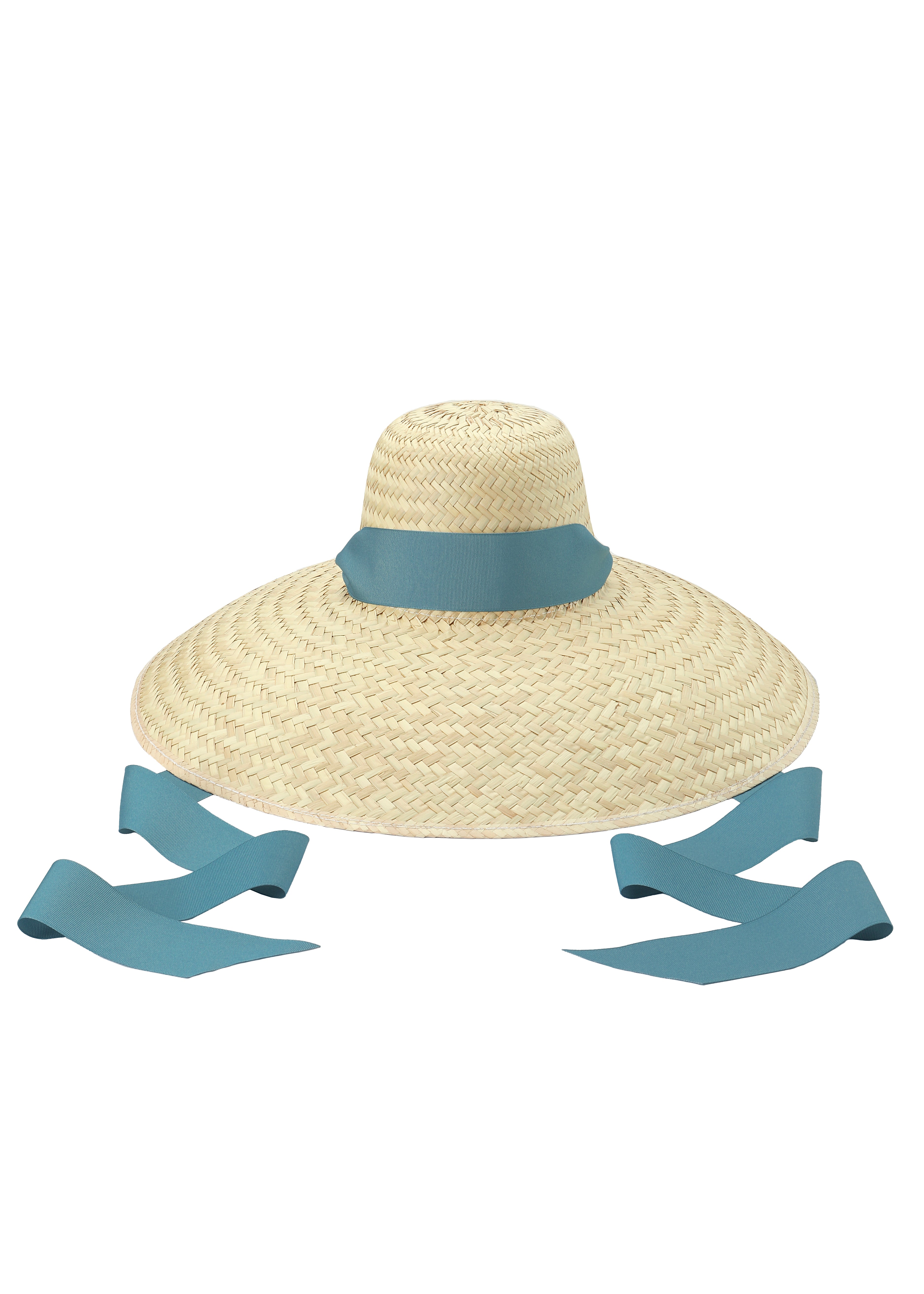 Daisy Sun Hat With French Blue Grosgrain Ribbon