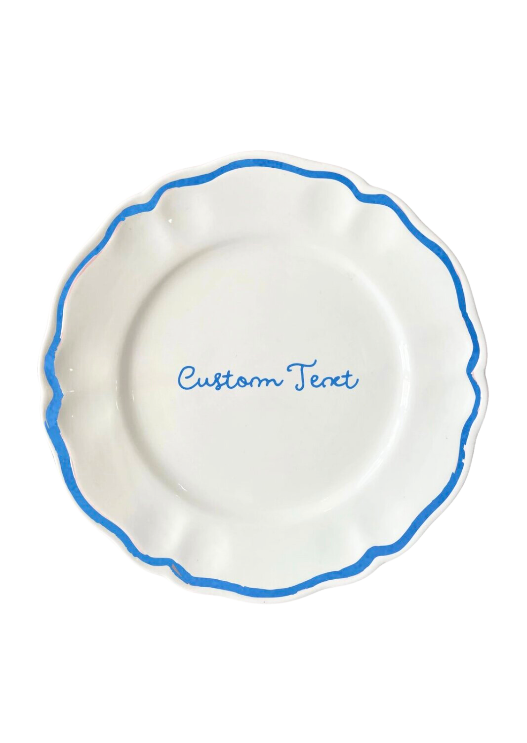 Personalized Quote Dinner and Dessert Scalloped Plate, Set of 12