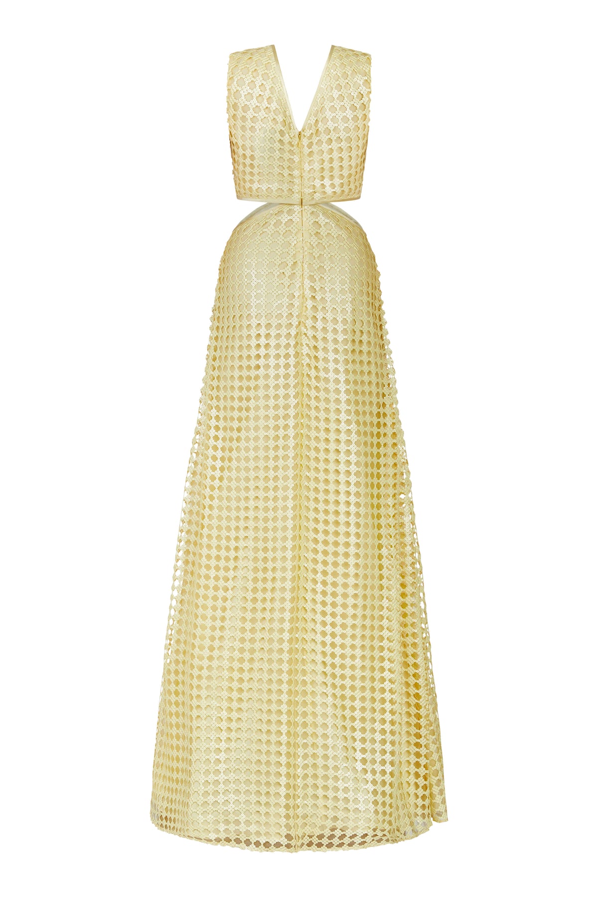 Monaca Yellow Sequin Net Gown