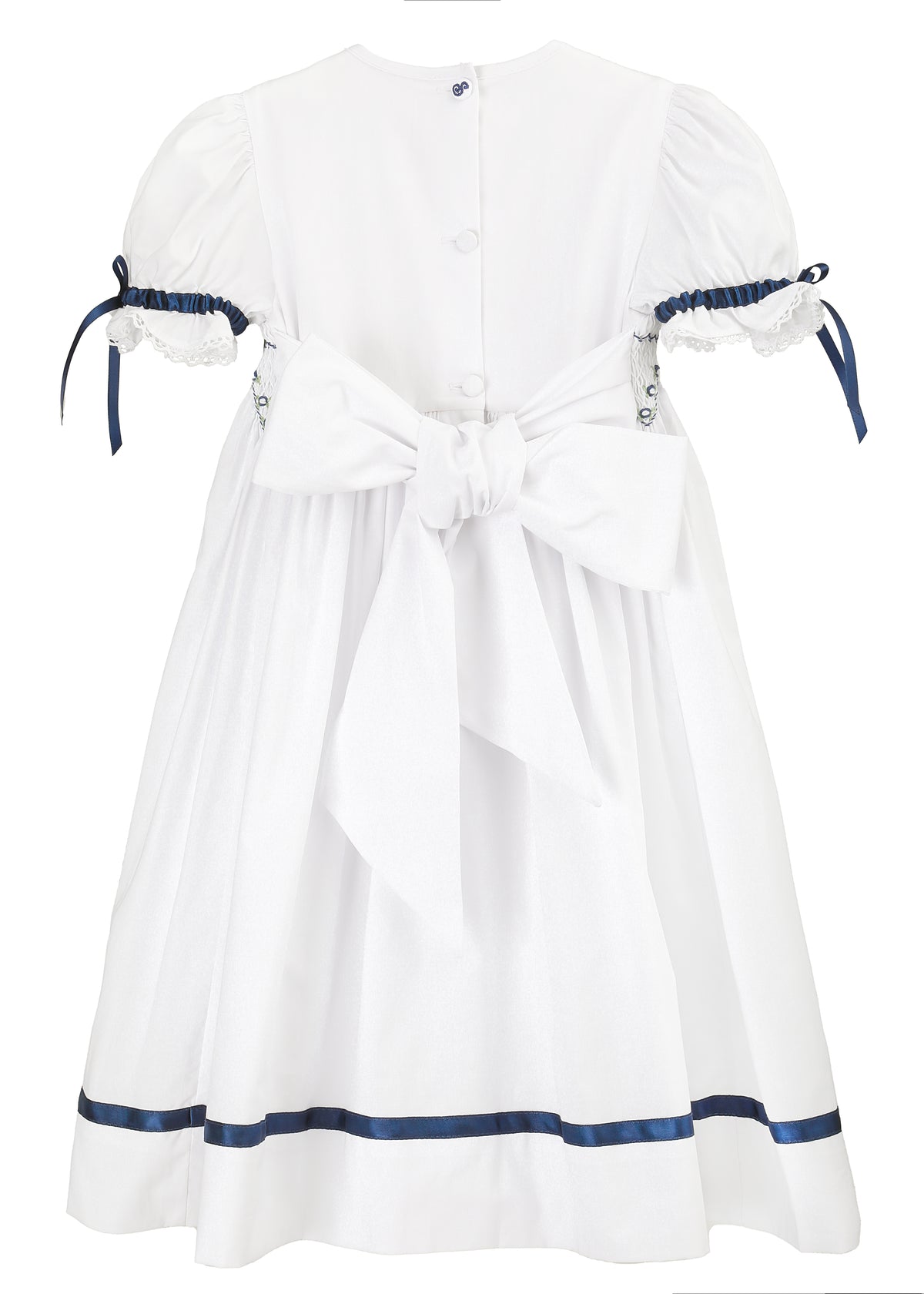 Sarah Navy Smocked Dress