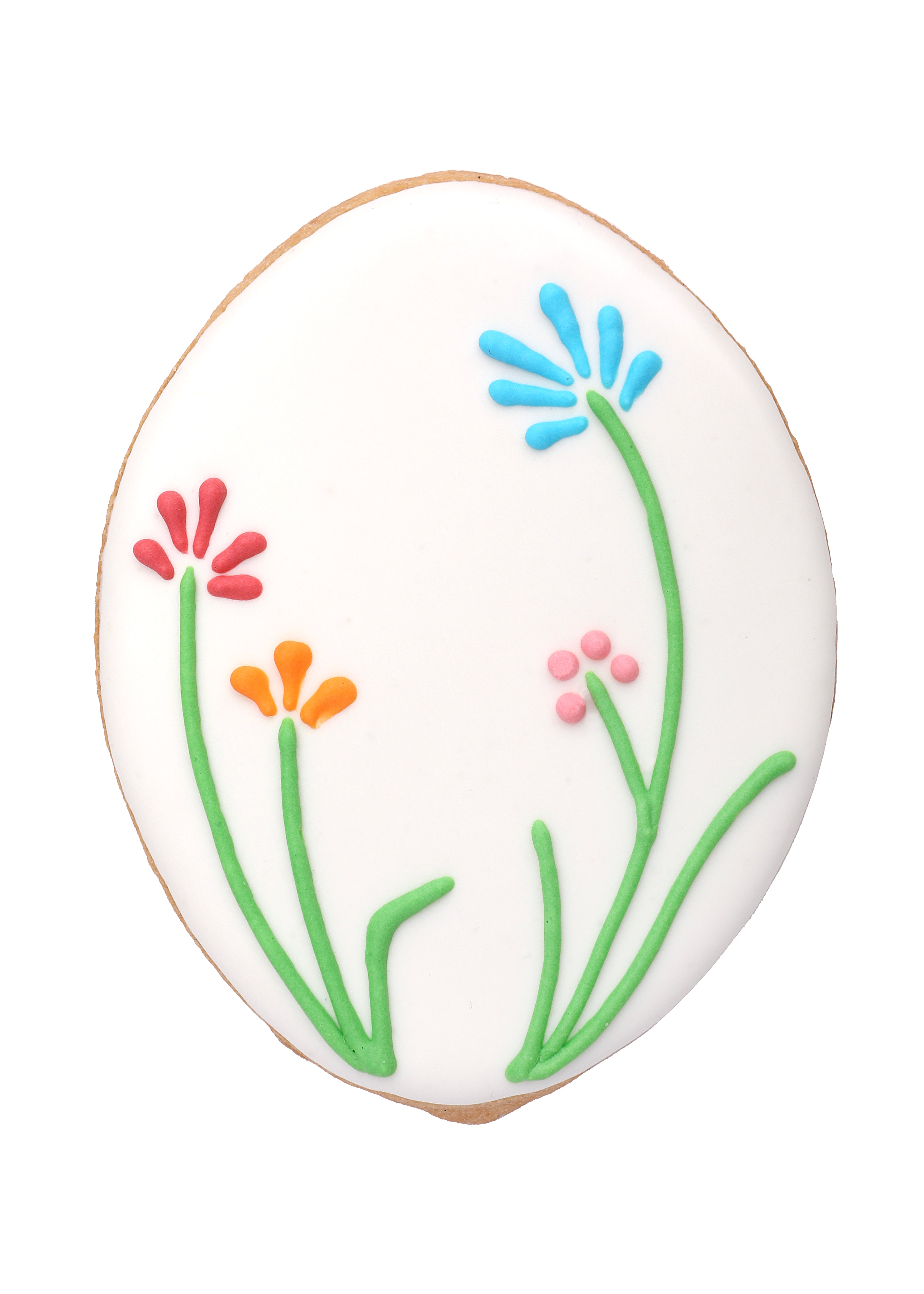 Floral Easter Egg Cookies, Set of 6