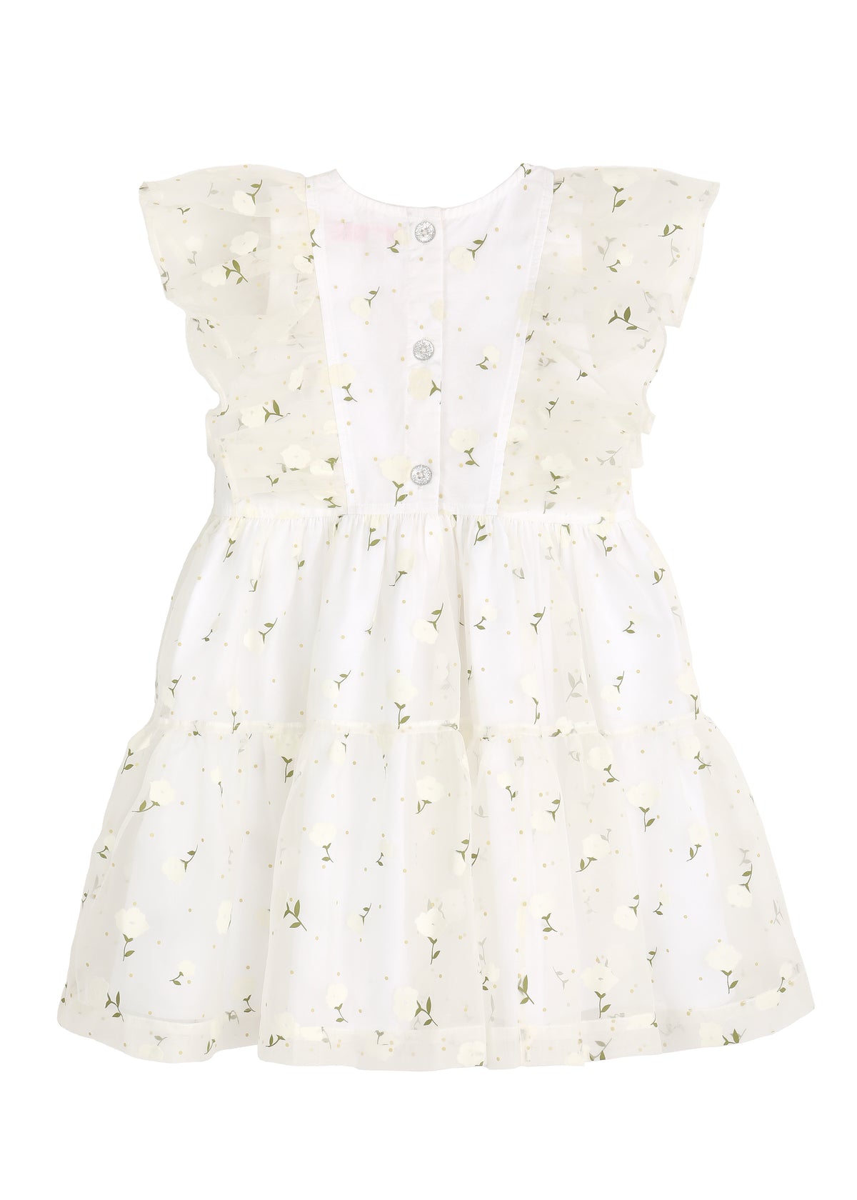 OTM Exclusive: Girls Raphaela Dress in White Flower Toss