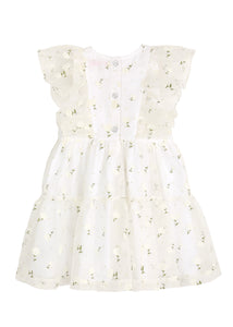 OTM Exclusive: Girls Raphaela Dress in White Flower Toss